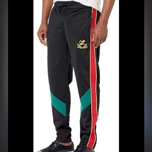 LRG Legacy Trackpants Men Black Red Green Drawstring Zip Pockets Hem Zippers